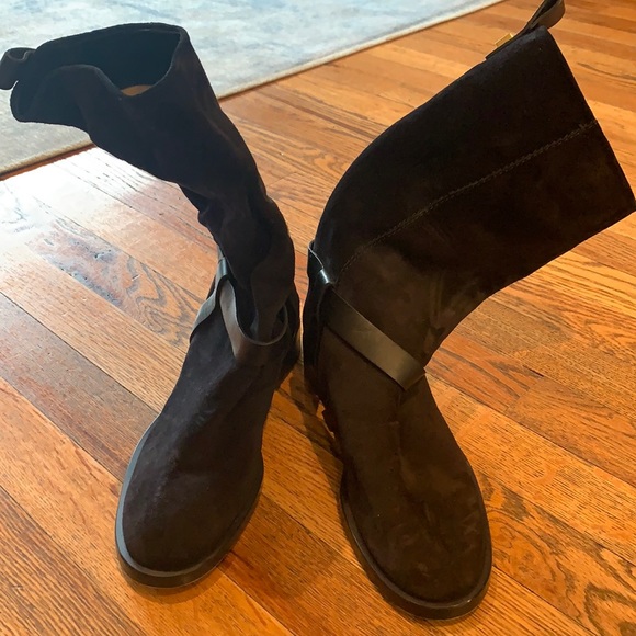 Stuart Weitzman black suede boots- women’s Casey - Picture 2 of 5
